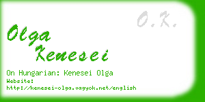 olga kenesei business card